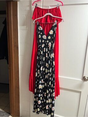 denny rose grey dress DENNY ROSE Color Visual Point Long Dress